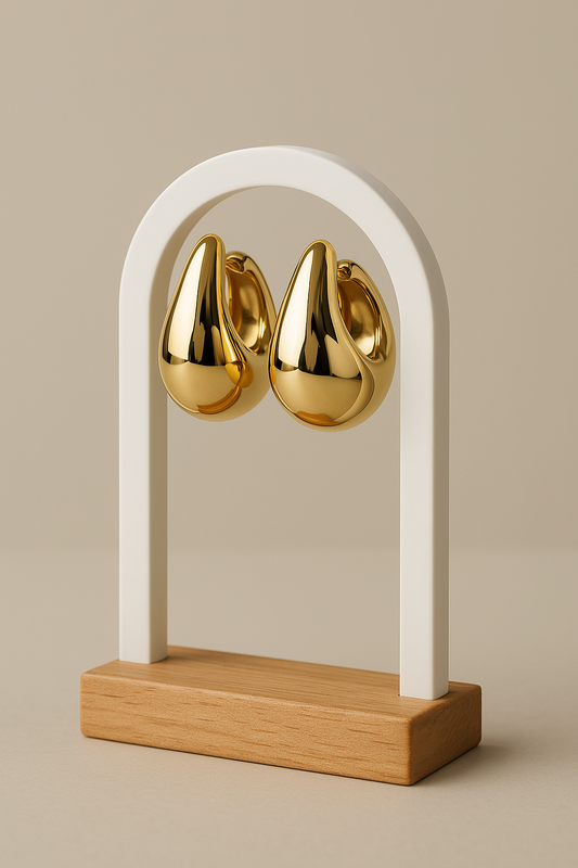 Brincos Maxi Gota Dourada