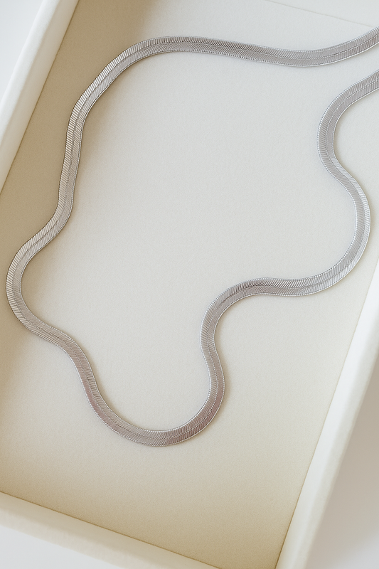 Colar Malha Prateado